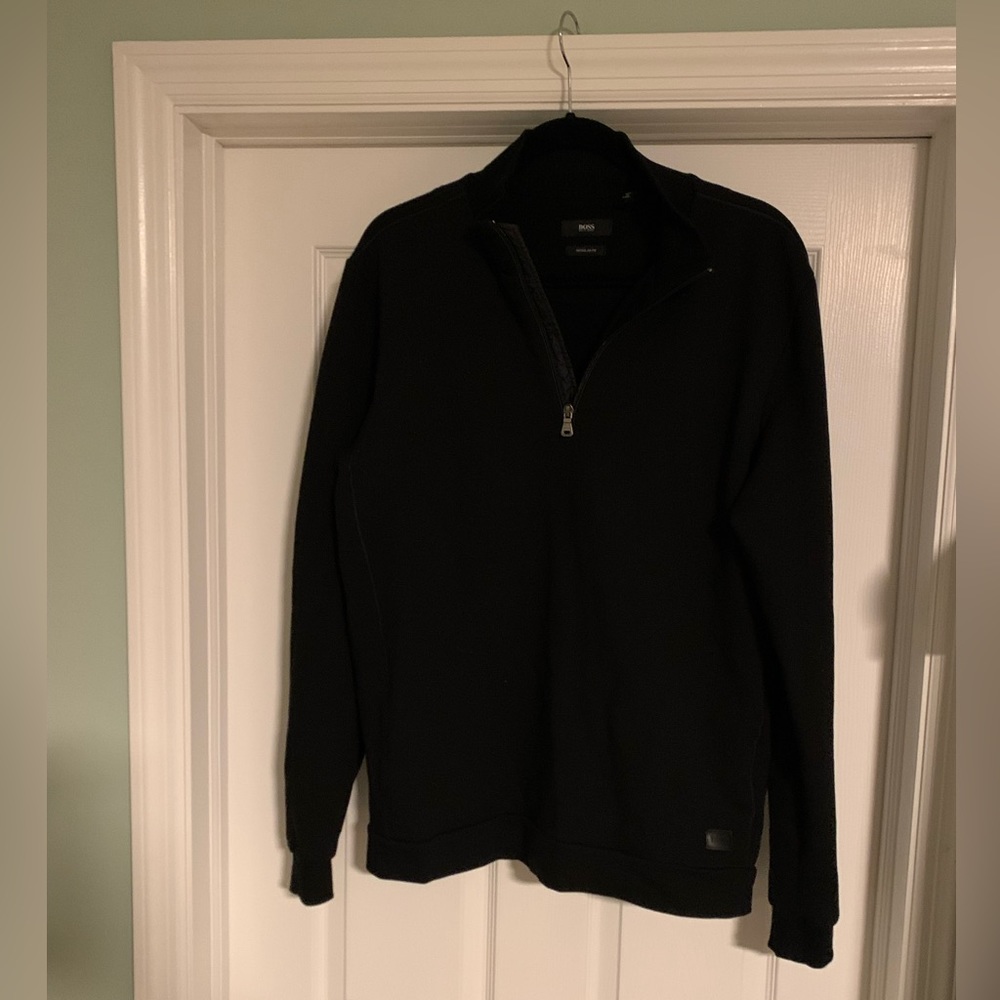 Hugo Boss - Black - Size Large - 3/4 zip sweatshirt